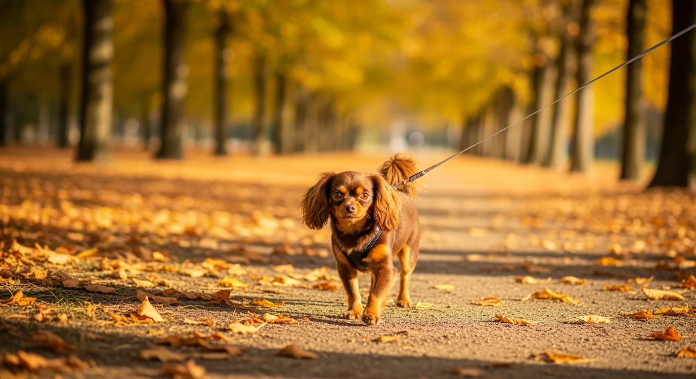 Bolonka Zwetna en promenade dans un parc, moment de detente en plein air